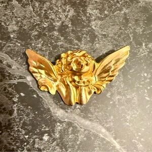 Large Gold Angel/Cherub Wing Brooch